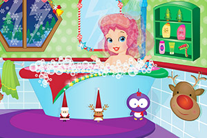 淘气宝贝圣诞节洗澡