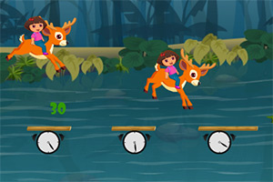 朵拉骑小鹿过河