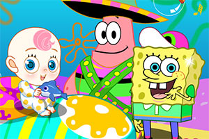 海绵宝宝照顾小宝贝