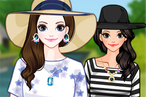 女孩的时尚宽檐帽