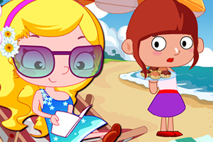 沙滩日光浴偷懒