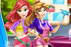 迪士尼公主洗车