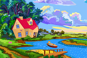 可爱女孩逃脱小船