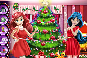 迪士尼公主装扮圣诞树