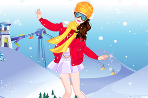 可爱的滑雪女孩