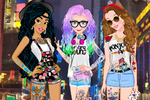 迪士尼公主们的纹身