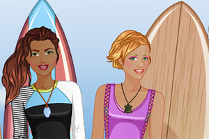 海边的冲浪女孩