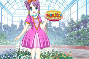 小可爱的喷香热狗