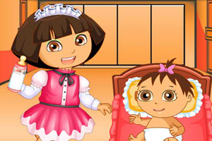 可爱朵拉照顾baby