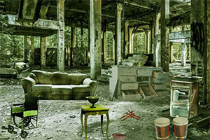 逃出被毁的建筑