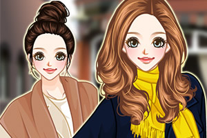 美丽女孩时尚围巾