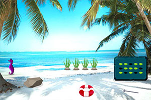 夏季热带海滩逃生