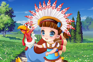 女孩和她的宠物鸡