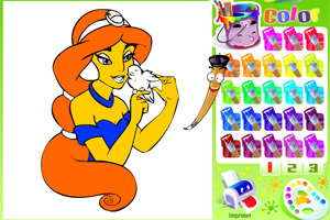 阿拉丁公主填色