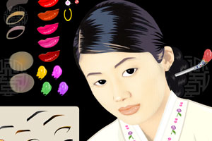 韩国真人美眉化妆