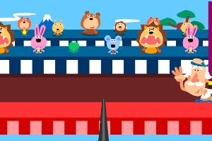 慈祥爷爷小摊射玩偶