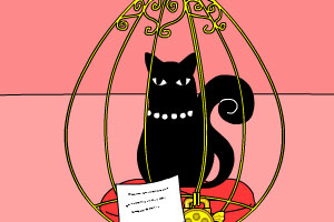 美女卧室救猫咪