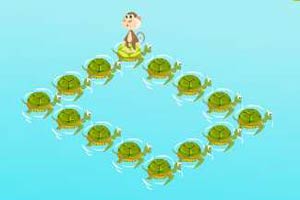 顽皮猴子踩乌龟