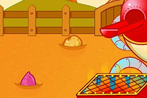 美女种蕃薯烤薯条