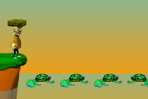 乌龟帮老爷爷过河