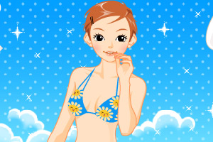 海滨泳装少女