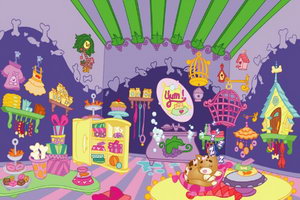 可爱宠物房间找水果