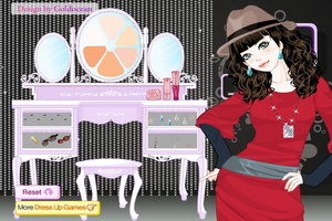 漂亮女孩的梳妆台