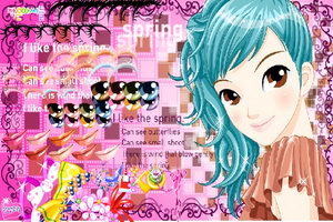 绿头发女生化妆