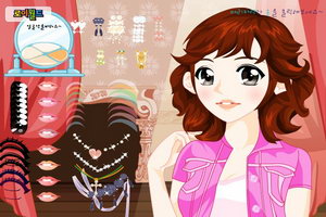 短发大眼妹化妆