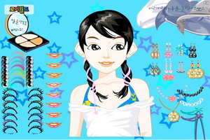 女孩化妆大变脸