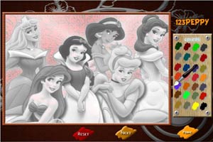 彩色迪士尼公主