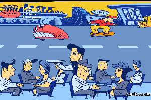 啤酒服务生过马路