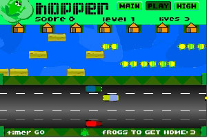 青蛙穿行马路过河