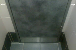 逃出模糊的洗手间