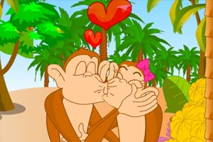 可爱的接吻猩猩