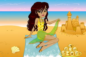 芭芝泳装日光浴