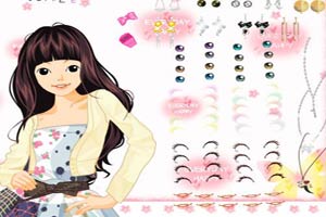 美美拼花裙化妆版