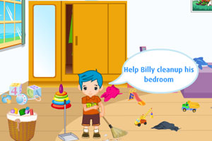 小朋友打扫房间