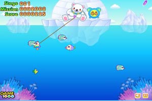 北极熊钓七彩鱼