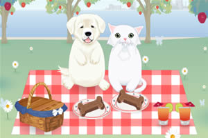 猫猫狗狗去野餐