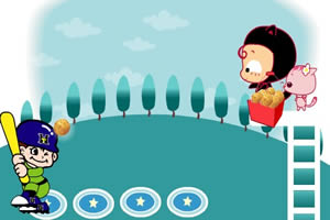 小黑花花打棒球