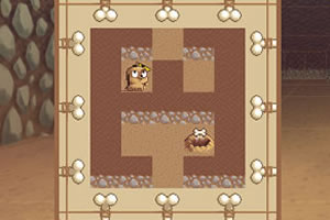 小狗推沙吃骨头