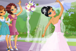 靓丽新娘抛花球