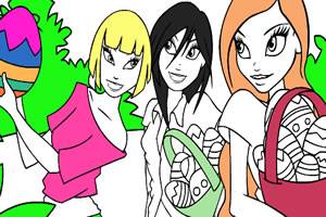 复活节的漂亮女孩