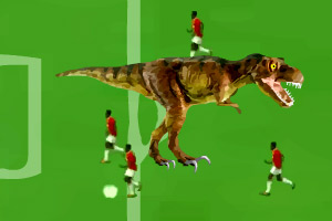恐龙踢足球