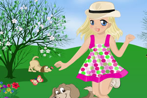 小女孩和她的狗狗