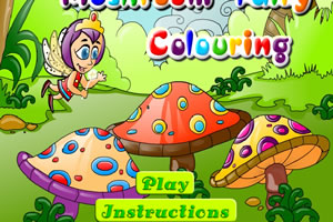 蘑菇精灵填色画