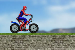 蜘蛛侠骑车过桥