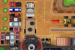 公园巧停大卡车