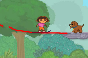 朵拉救狗狗画线版